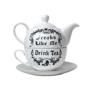 Vintage gothic teapot freaks like me drink tea